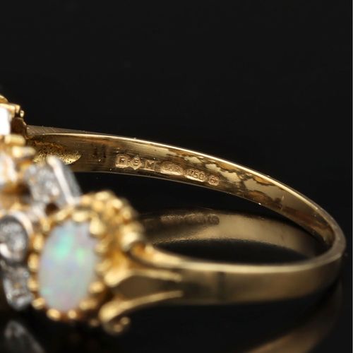 18ct Hand Made Opal and Diamond Ring image-5