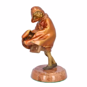 Art Deco Cold Painted Bronze of a Girl with a Cloak by Chiparus