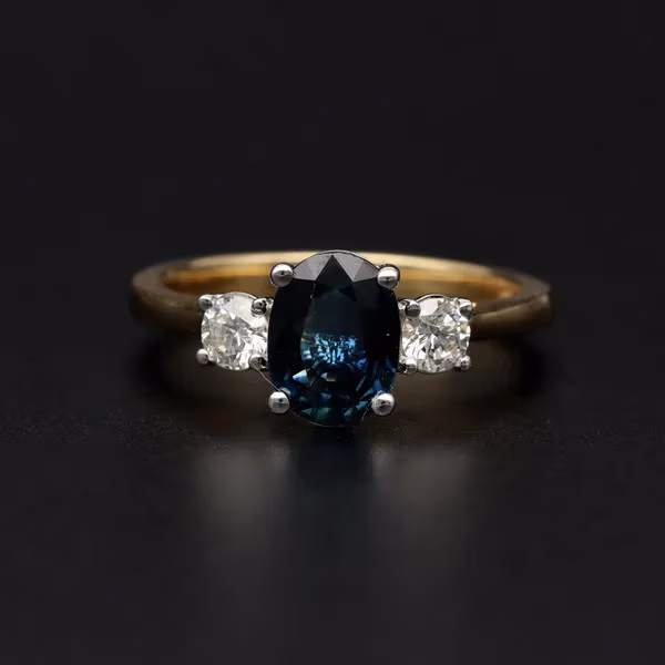 18ct Gold Diamond and Sapphire Ring