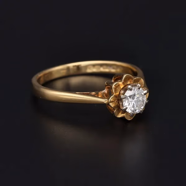 18ct Yellow Gold Diamond Solitaire Ring
