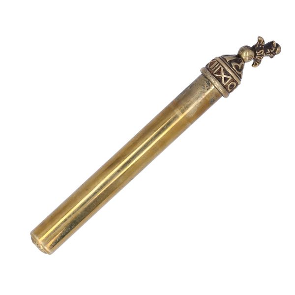 19th Century Gothic Brass Scroll Holder