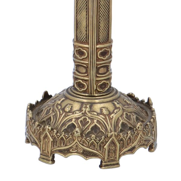 19th Century Gothic Brass Scroll Holder