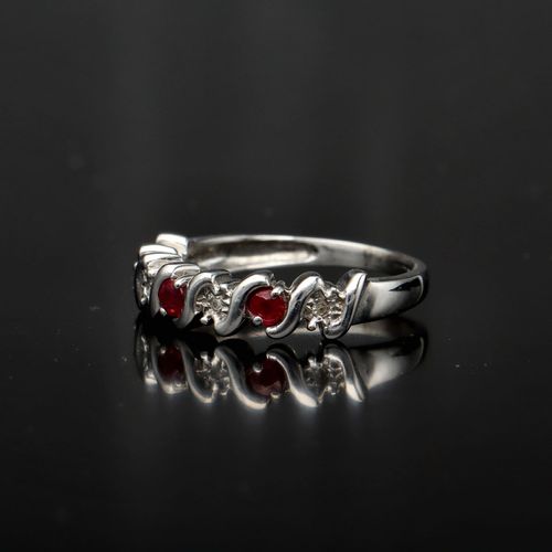 Gold Ruby Diamond Ring image-3