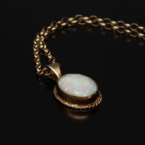 Opal Pendant on 9ct Gold Chain image-3