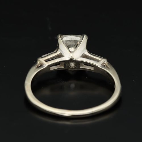 Art Deco Platinum Old Cut Diamond Ring image-5