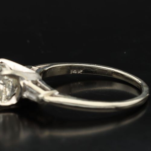 Art Deco Platinum Old Cut Diamond Ring image-4