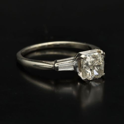 Art Deco Platinum Old Cut Diamond Ring image-1