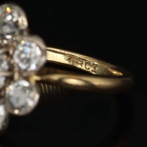 1920s 18ct Gold Diamond Ring image-6