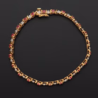 9ct Gold Ruby and Diamond Bracelet