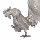 Pair Of Silver Plated Fighting Cockerels