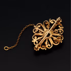 9ct Gold Sapphire and Cz Brooch