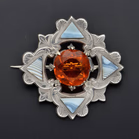 Scottish Silver Montrose Agate Brooch