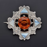 Scottish Silver Montrose Agate Brooch