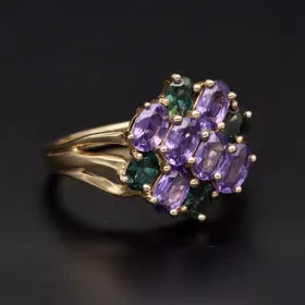 Gold Amethyst Sapphire Ring