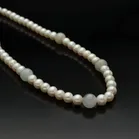 9ct Cultured Pearl and Jade Necklace