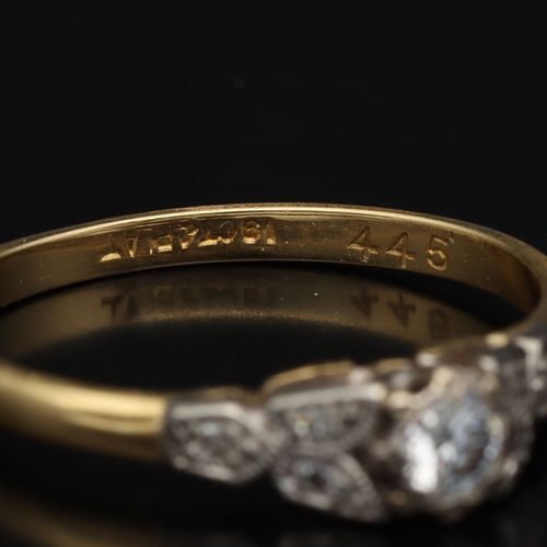 18ct Gold Diamond Ring with Diamond Set Shoulders image-5