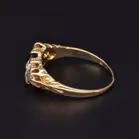 Victorian Yellow Metal Sapphire and Old Cut Diamond Ring
