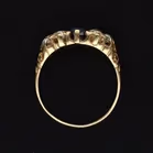 Victorian Yellow Metal Sapphire and Old Cut Diamond Ring