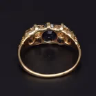 Victorian Yellow Metal Sapphire and Old Cut Diamond Ring