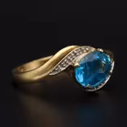 Large Gold Topaz Diamond Ring. Birmingham 1998