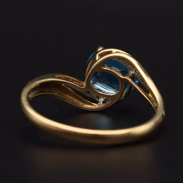 Large Gold Topaz Diamond Ring. Birmingham 1998