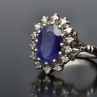 Platinum Sapphire and Diamond Ring
