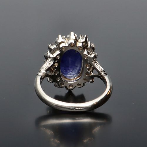 Platinum Sapphire and Diamond Ring image-5