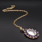 14k Gold Ruby Diamond Enamel and Blister Pearl Pendant