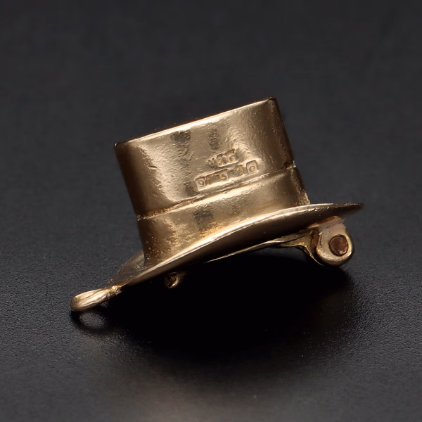 9ct Yellow Gold Rabbit In A Top Hat Charm
