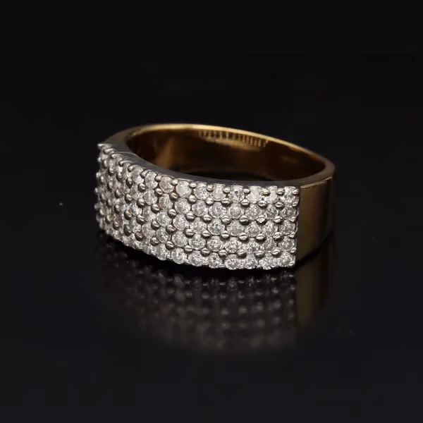 18ct Yellow Gold and Diamond Cluster Ring