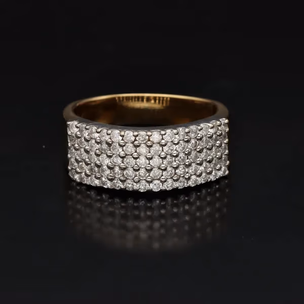 18ct Yellow Gold and Diamond Cluster Ring