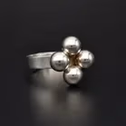 Danish Sterling Silver Four Ball Adjustable Ring by Beicher Heilesen