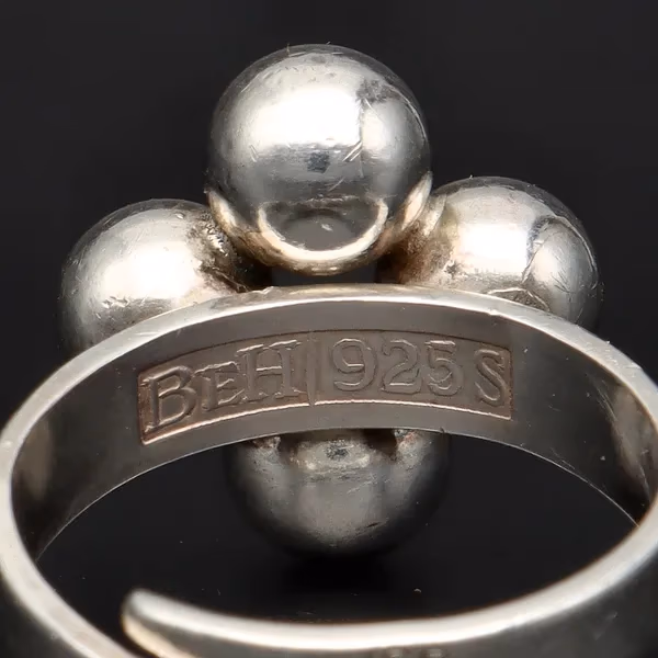 Danish Sterling Silver Four Ball Adjustable Ring by Beicher Heilesen