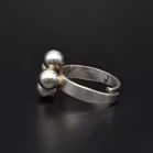 Danish Sterling Silver Four Ball Adjustable Ring by Beicher Heilesen