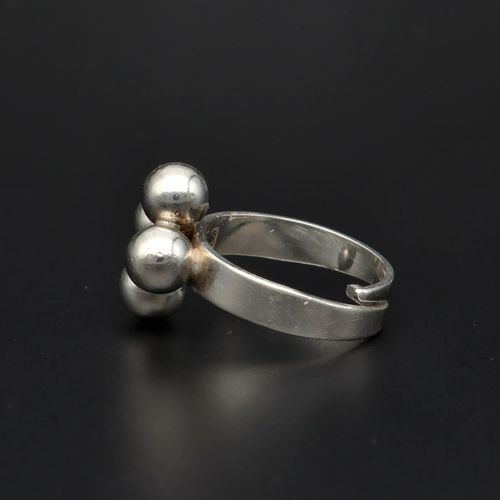 Danish Sterling Silver Four Ball Adjustable Ring image-3