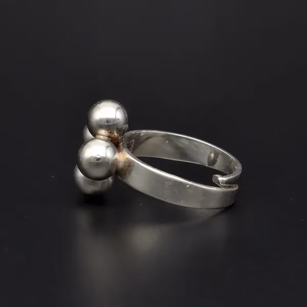 Danish Sterling Silver Four Ball Adjustable Ring by Beicher Heilesen