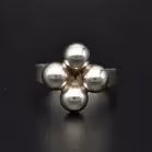 Danish Sterling Silver Four Ball Adjustable Ring by Beicher Heilesen
