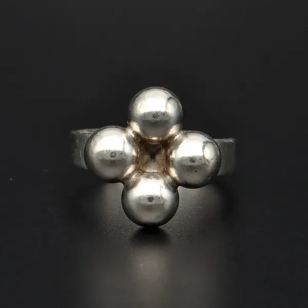 Danish Sterling Silver Four Ball Adjustable Ring by Beicher Heilesen