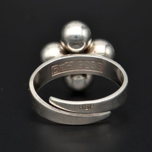 Danish Sterling Silver Four Ball Adjustable Ring image-4