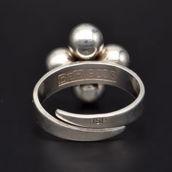 Danish Sterling Silver Four Ball Adjustable Ring by Beicher Heilesen