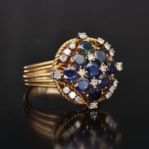 Vintage 18ct Gold Sapphire and Diamond Ring