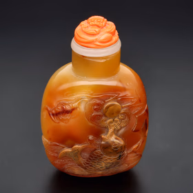 Carnelian Agate Carved Snuff Bottle