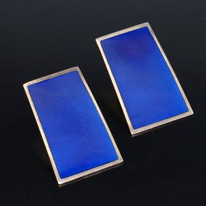 David Andersen Silver and Blue Enamel Earrings