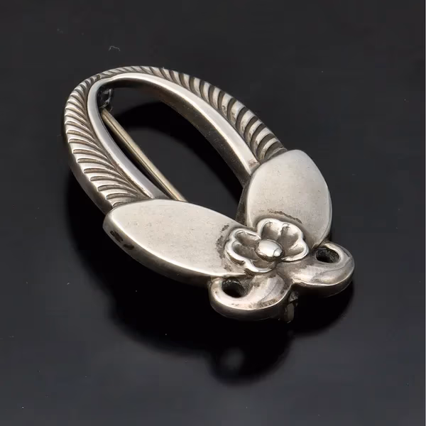 Georg Jensen Silver Cactus Brooch