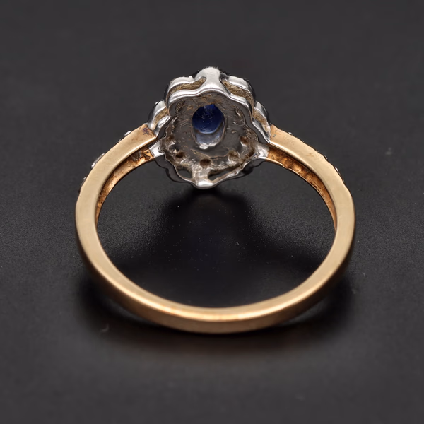 9ct Gold Sapphire Diamond Ring