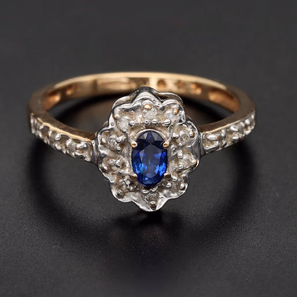 9ct Gold Sapphire Diamond Ring