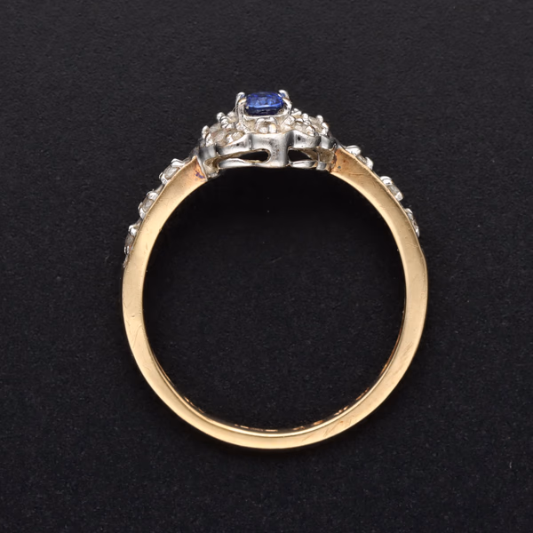 9ct Gold Sapphire Diamond Ring