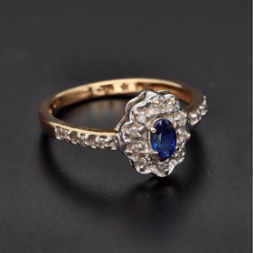 9ct Gold Sapphire Diamond Ring