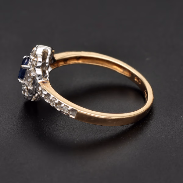 9ct Gold Sapphire Diamond Ring