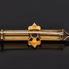 18ct Gold Diamond and Seed Pearl Brooch